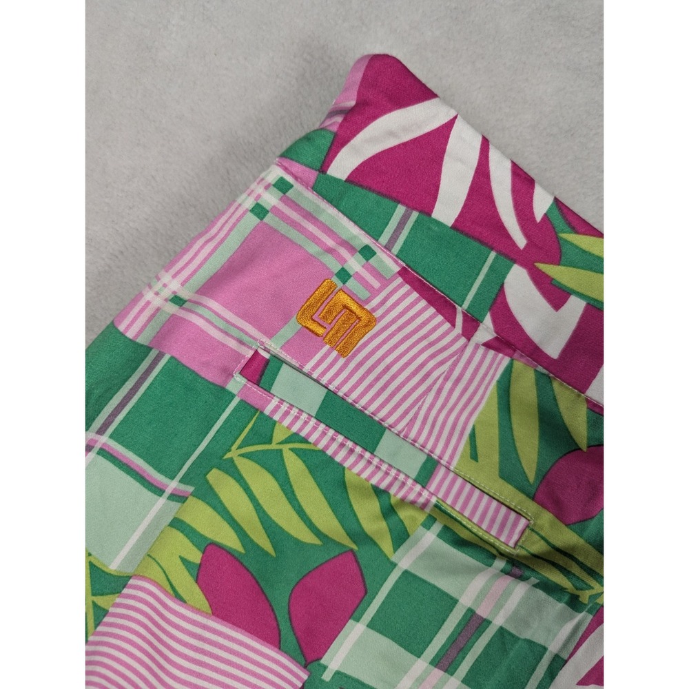 Loudmouth Ladies Golf Skort Pink Green Patchwork Tropical Plaid Size 0